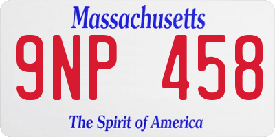 MA license plate 9NP458