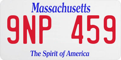 MA license plate 9NP459