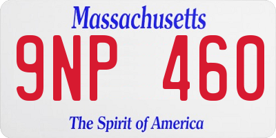 MA license plate 9NP460