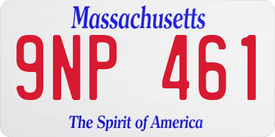 MA license plate 9NP461