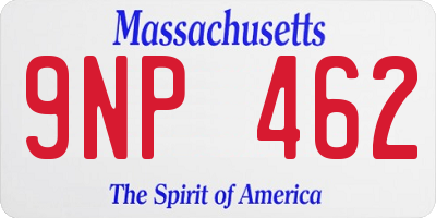 MA license plate 9NP462
