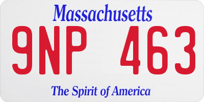 MA license plate 9NP463