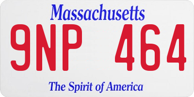 MA license plate 9NP464