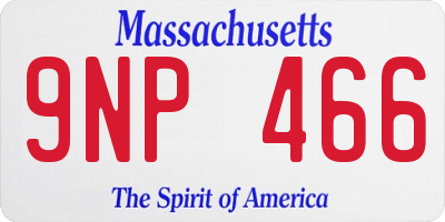 MA license plate 9NP466