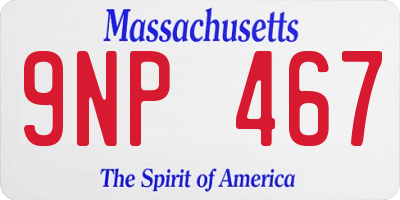MA license plate 9NP467