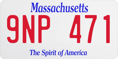 MA license plate 9NP471