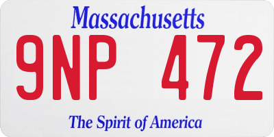 MA license plate 9NP472