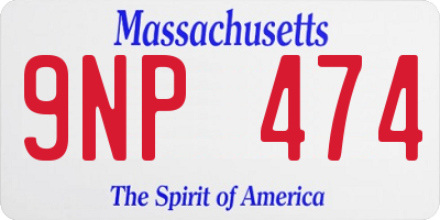 MA license plate 9NP474
