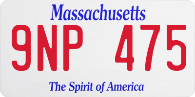 MA license plate 9NP475