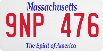 MA license plate 9NP476