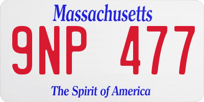 MA license plate 9NP477