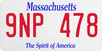 MA license plate 9NP478