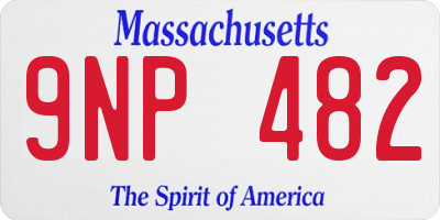 MA license plate 9NP482