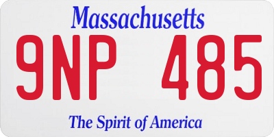 MA license plate 9NP485