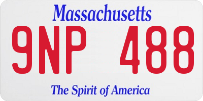MA license plate 9NP488