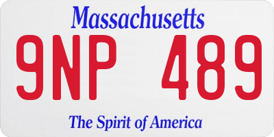 MA license plate 9NP489