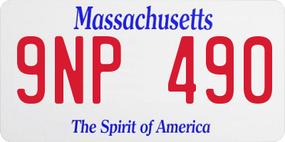 MA license plate 9NP490