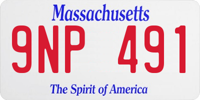 MA license plate 9NP491