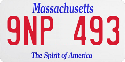 MA license plate 9NP493
