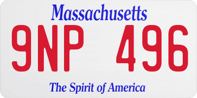 MA license plate 9NP496