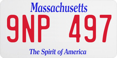 MA license plate 9NP497