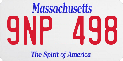 MA license plate 9NP498