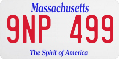 MA license plate 9NP499