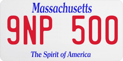 MA license plate 9NP500