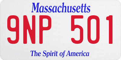 MA license plate 9NP501