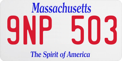 MA license plate 9NP503