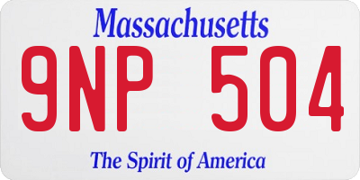 MA license plate 9NP504