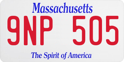 MA license plate 9NP505