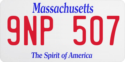 MA license plate 9NP507
