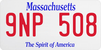 MA license plate 9NP508