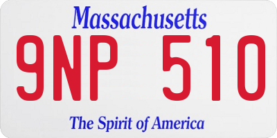 MA license plate 9NP510