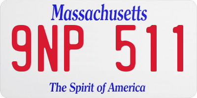 MA license plate 9NP511