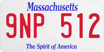 MA license plate 9NP512