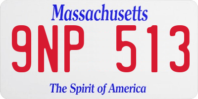 MA license plate 9NP513