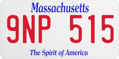 MA license plate 9NP515
