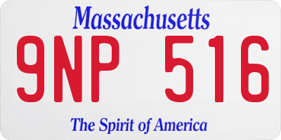 MA license plate 9NP516