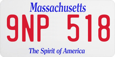 MA license plate 9NP518