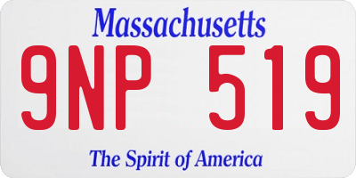 MA license plate 9NP519