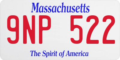 MA license plate 9NP522