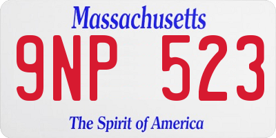MA license plate 9NP523