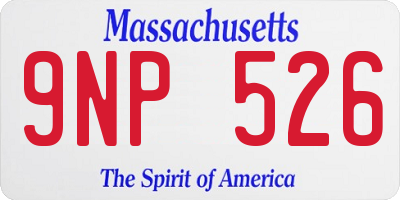 MA license plate 9NP526