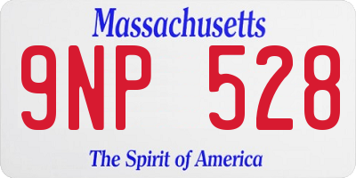 MA license plate 9NP528