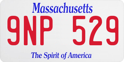 MA license plate 9NP529