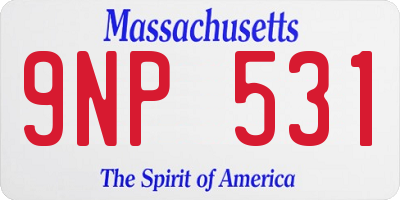 MA license plate 9NP531