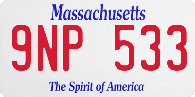 MA license plate 9NP533
