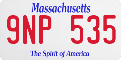 MA license plate 9NP535
